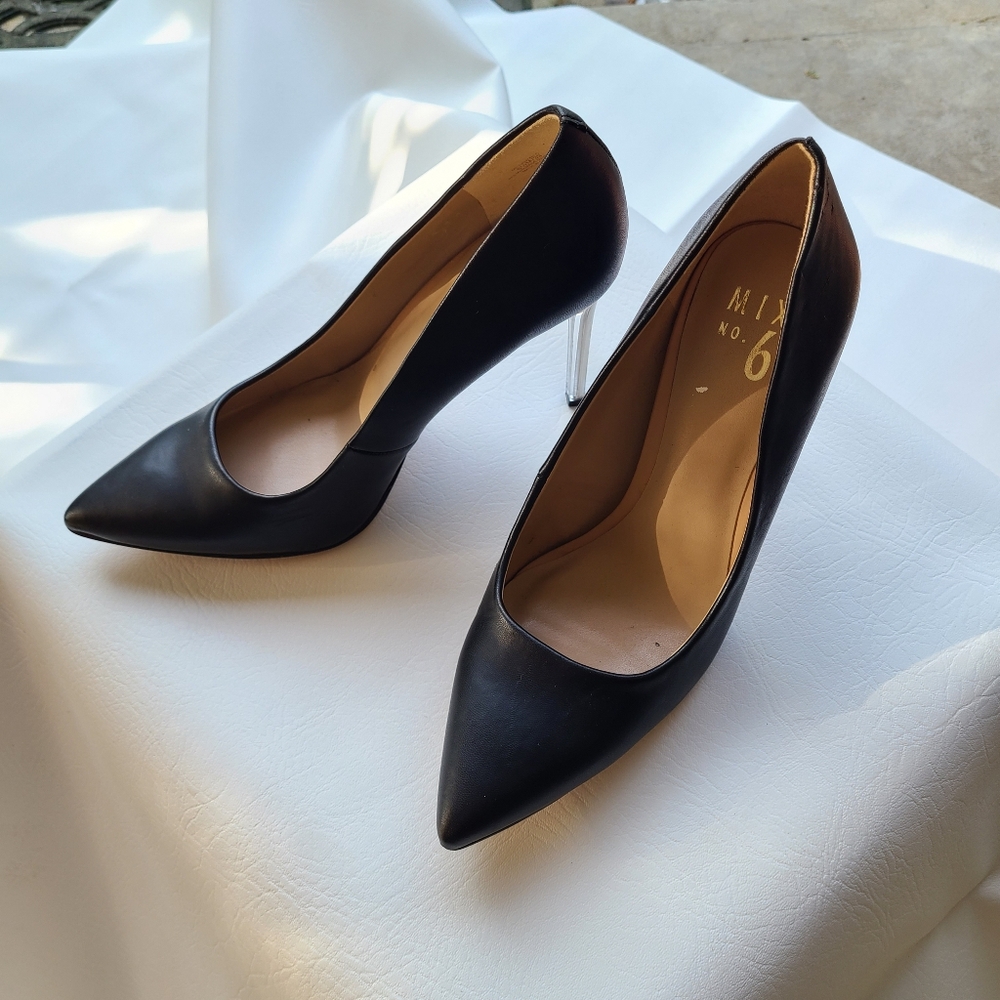 Mix NO. 6 Danyah-C Womens Black Stella Nappa Pointed Toe Heel Pumps 8.5M